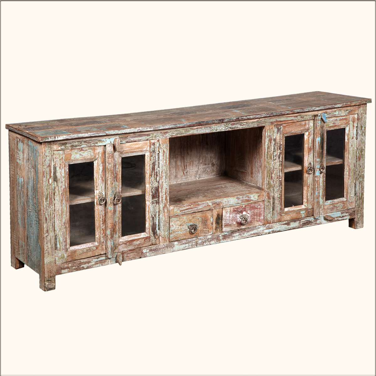 Rustic-TV-Stand-Media-Console-Reclaimed-Wood-Distressed- | CHD 