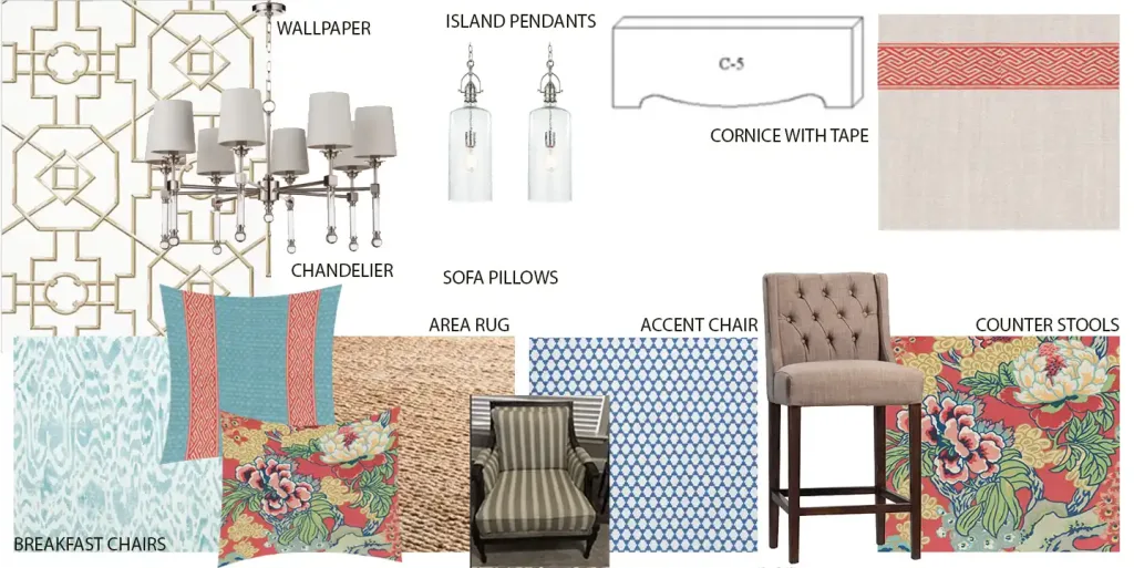 North Carolina resident mood board full of colors and patterns