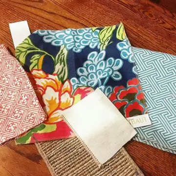 Fabric Swatches for Interior Design Project Featuring Vibrant Colors and Patterns