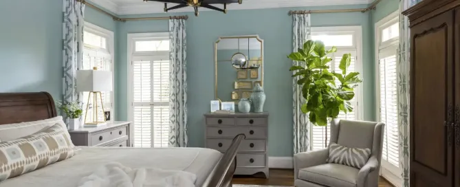 A taupe-colored bedroom in Charleston SC