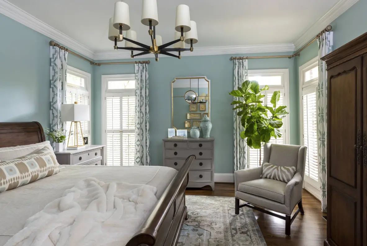 A taupe-colored bedroom in Charleston SC