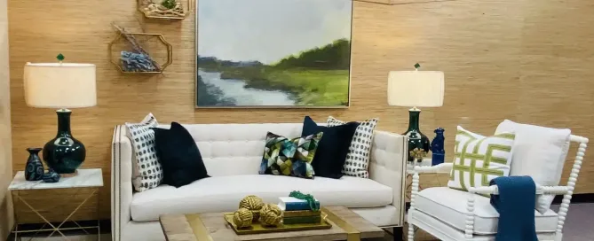The room CHD Interiors will be auctioning off to donate to food banks during the covid-19 crisis. Includes living room furniture