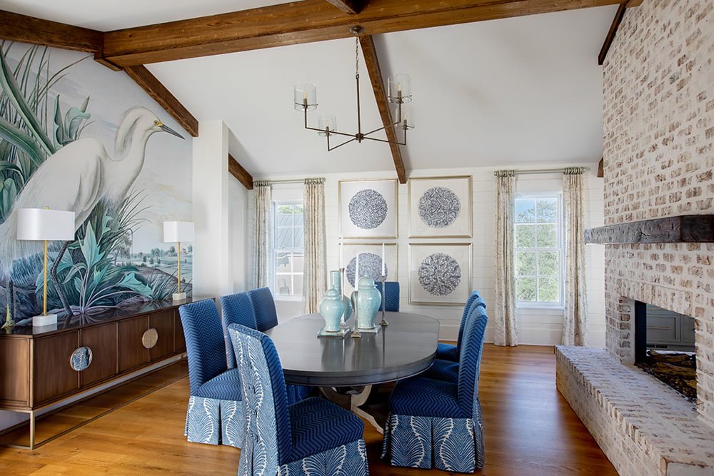 blue dining room chairs