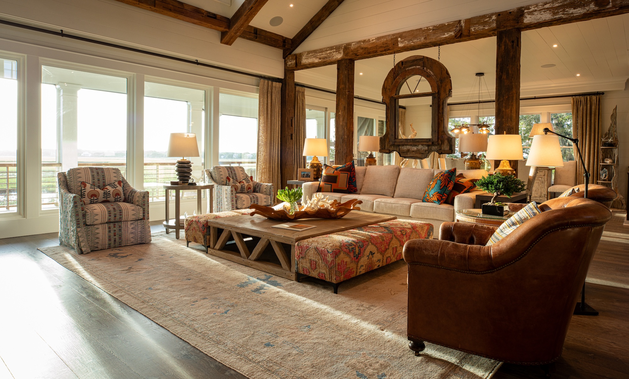 transitional coastal living room interior design from Georgetown interior designers